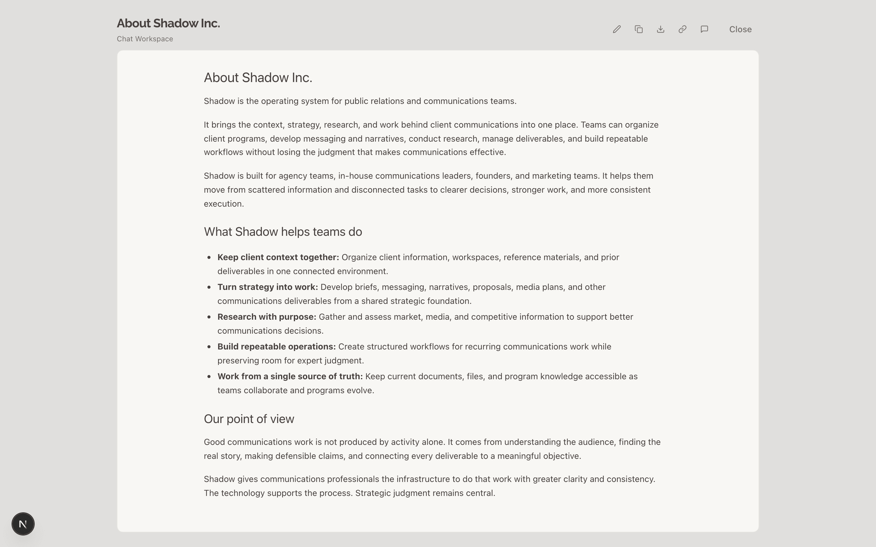 A document preview in chat